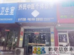 出售淇滨区华山路与黄河路交叉口乔民门诊临街门面